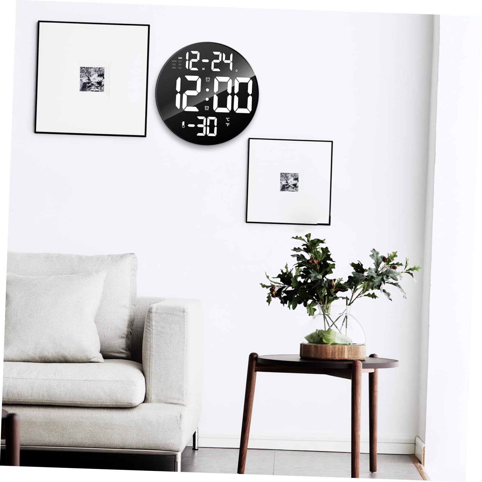 Garneck Reloj Colgante Reloj Digital Pantalla Gran De Pared Alarma Digital Led De Pared con Fecha para Dormitorio