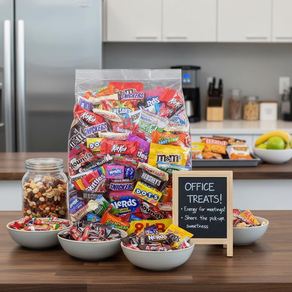 Bulk Chocolate and Candy Variety Pack - 8lb Bulk Candy Individually Wrapped - Assorted Chocolate Candy for Party Favors, Pinata, Goodie Bags and Office Snacks - 8 Pound Box of Candy