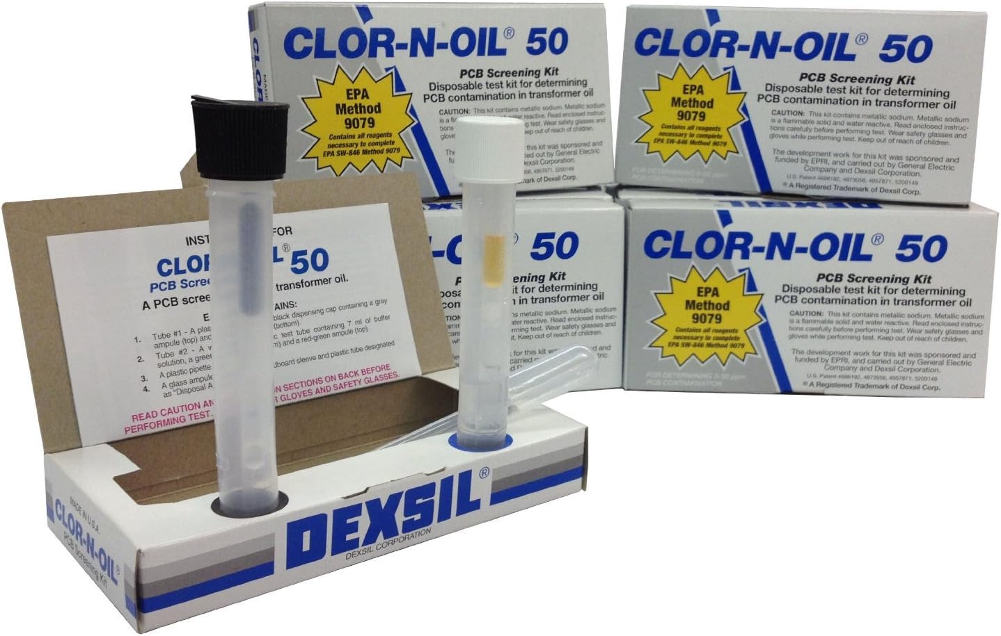 CLO50SG Clor-n-oil PCB Screening Field Test Kit for Transformer Oil, 50 Ppm Action Levels (1 Kit)