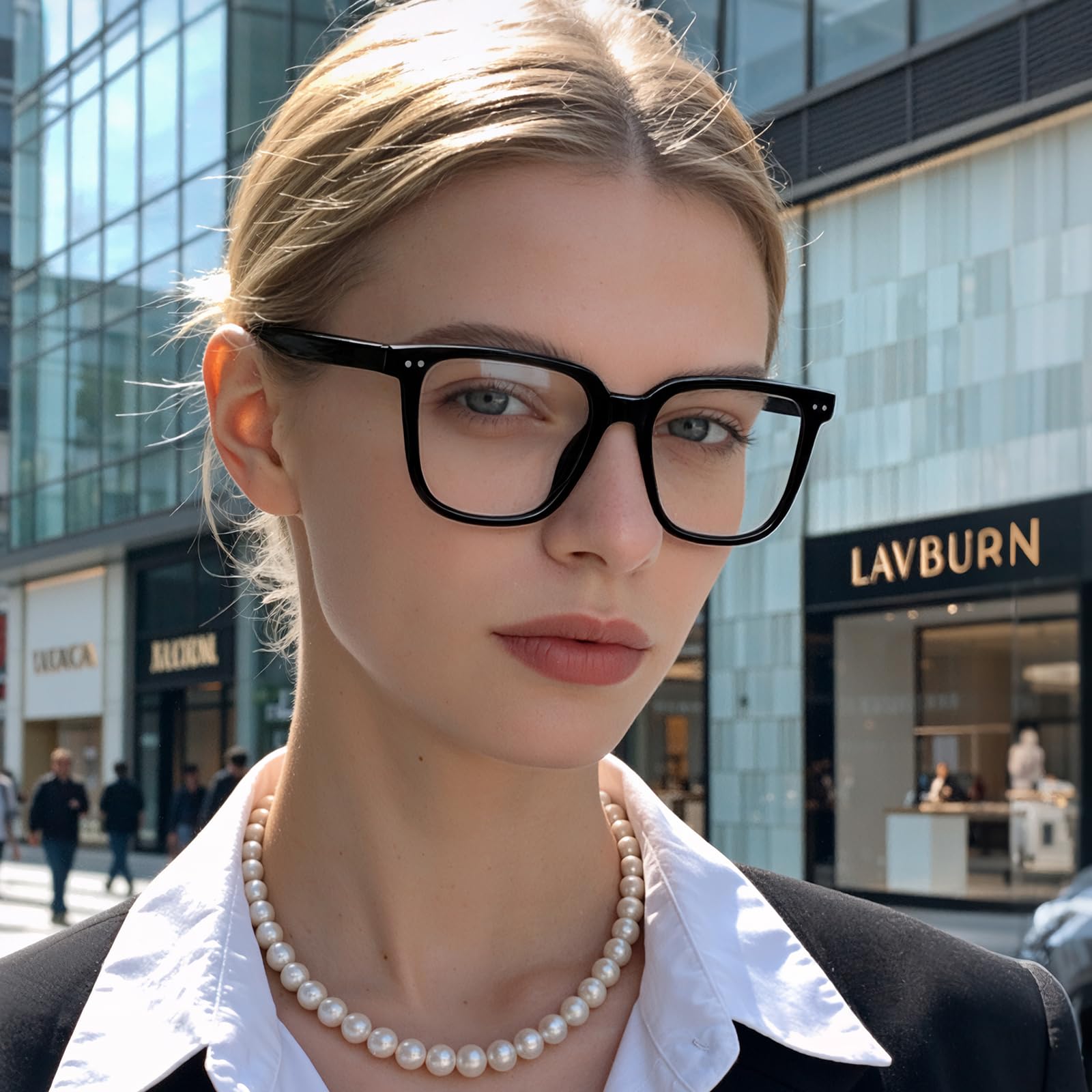 Blue Light Blocking Glasses for Women Men Anti Glare Reduce Eyeglasses Computer Oversized(Black)