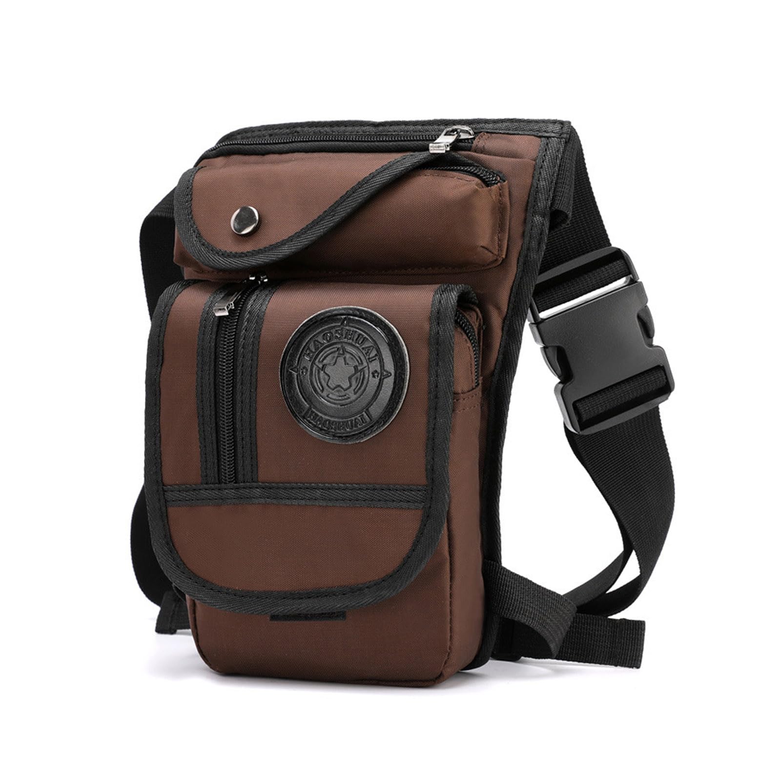 FANDARE Thigh Drop Leg Pouch Bag - Military Tactical Waist Pack Sling Bag for Hiking Cycling Travel Outdoor Brown