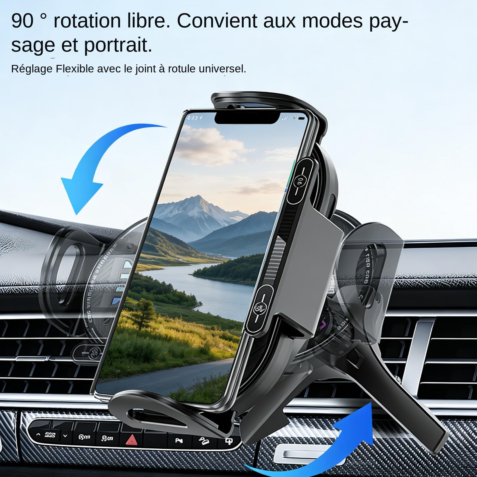 Samochodowy Uchwyt Ładowarka do Telefonu 15W Antypoślizgowy Obrotowy | Uchwyt Samochodowy Ładowarka Na Telefon Do Nawiewu Większość Smartfonów SUV Sedan Van Kierowca