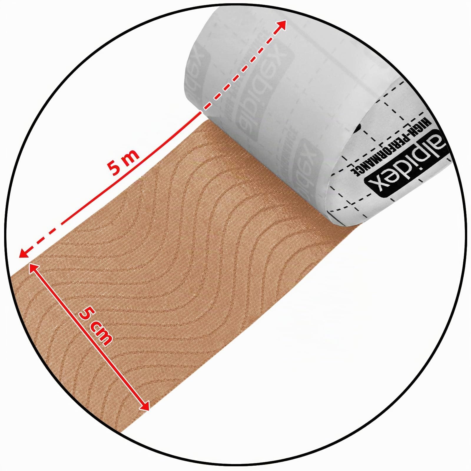 ALPIDEX 24 Rotoli Nastro Kinesiologico 5 m x 5,0 cm Tanti Colori E-Book Esempi Applicazione Tape Kinesiologico Muscolare Cerotto, Colore:misto