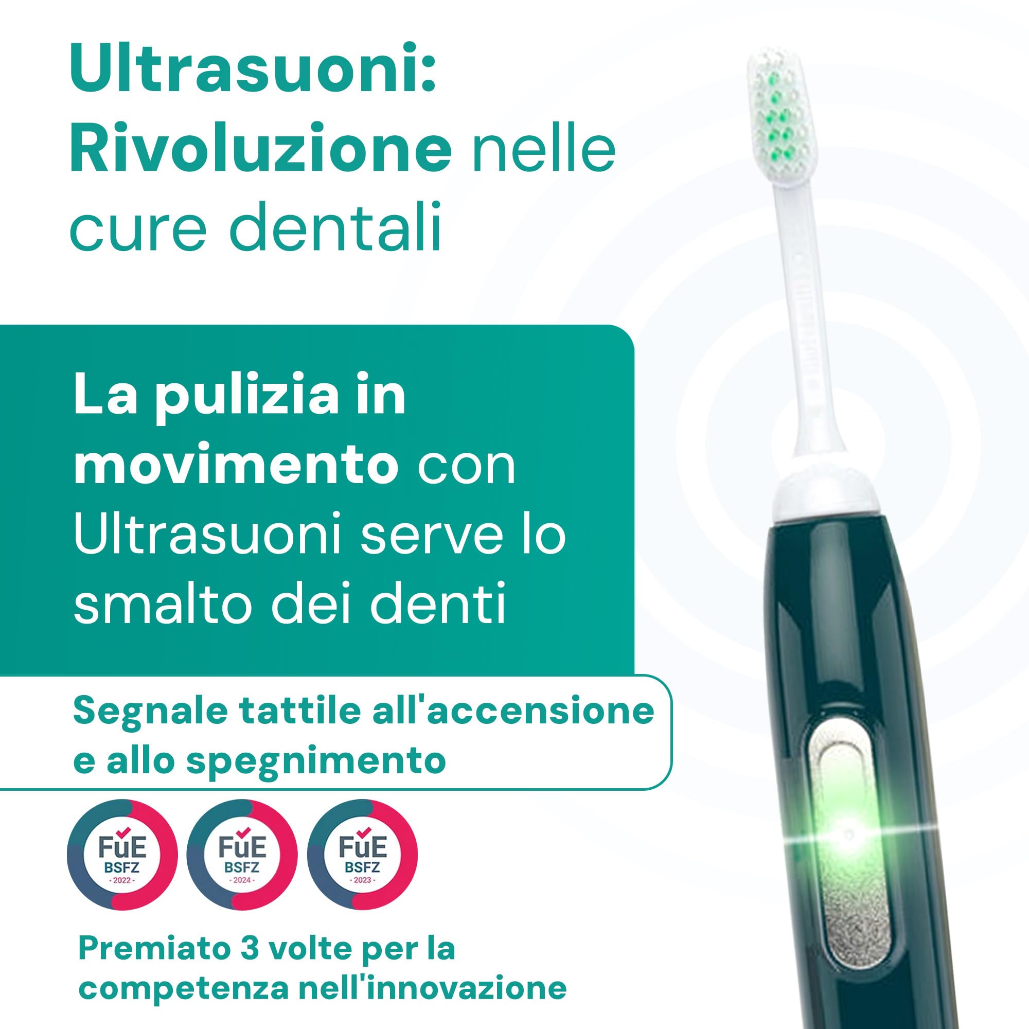 emmi-pet PRO Spazzolino da denti ad ultrasuoni per cani – Spazzolino da denti per cani e gatti senza strofinare con 96 milioni di vibrazioni, durata della batteria 12 giorni – contro l'infiammazione