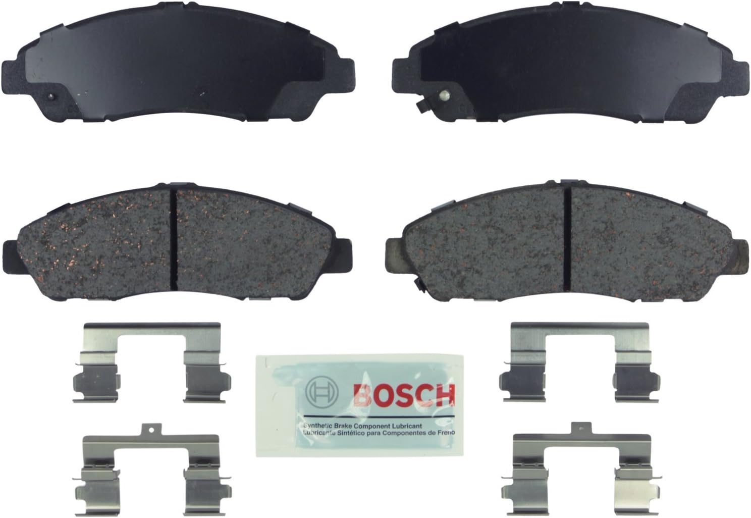 BE1280H Blue Ceramic Disc Brake Pad Set With Hardware - Compatible With Select Acura MDX, ZDX; Honda Pilot; FRONT