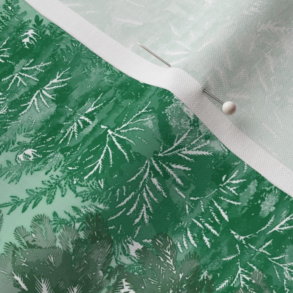 Spoonflower Fabric - Watercolor Forest Woodland Rustic Evergreen Trees Pine Printed on Petal Signature Cotton Fabric Fat Quarter - Sewing Quilting Apparel Crafts Decor