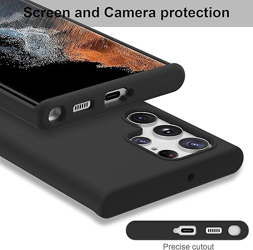 Miniatura 3 de DEENAKIN Funda protectora de silicona para Samsung Galaxy S22 Ultra, suave y sedosa con forro de microfibra suave, funda protectora para Samsung