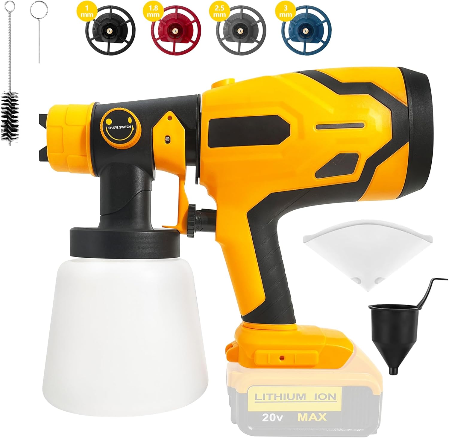 Paint Sprayer for Dewalt 20V MAX Battery,HVLP Spray Paint Gun with Motor and Copper Nozzle,600W Cordless Paint Sprayer for Home Interior and Exterior, House Painting(Tool Only) for dewalt battery