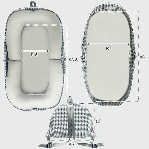 Miniatura 2 de Tumbona para bebé, tumbona portátil plegable, funda para nido de bebé, adecuada para tumbonas de bebé recién nacido de 0 a 24 meses, nido de bebé de