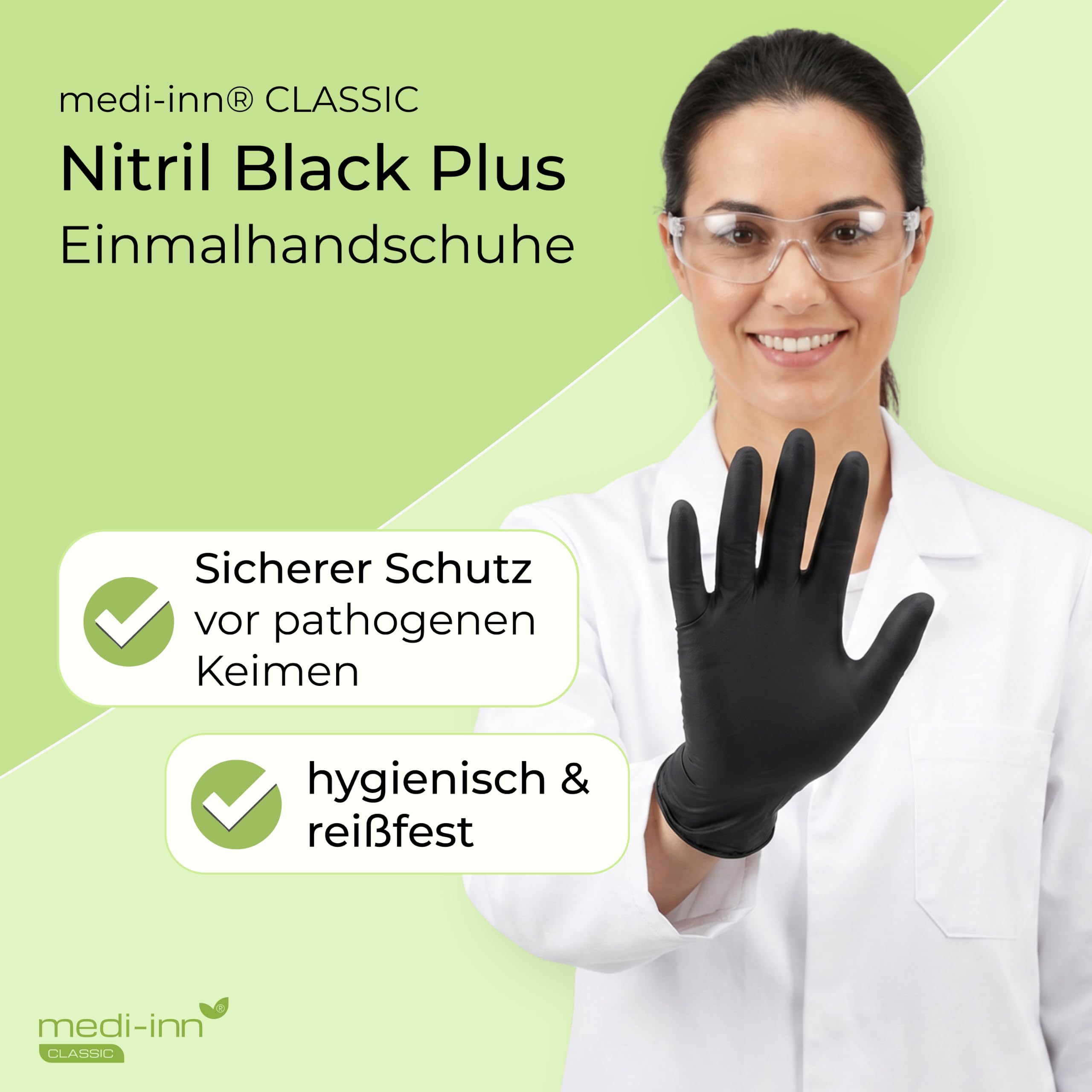 Medi-Inn+ Nitril black plus Einweghandschuhe Größe S | 1000 Stück | Nitrilhandschuhe schwarz in praktischer Spenderbox | puderfrei & latexfrei
