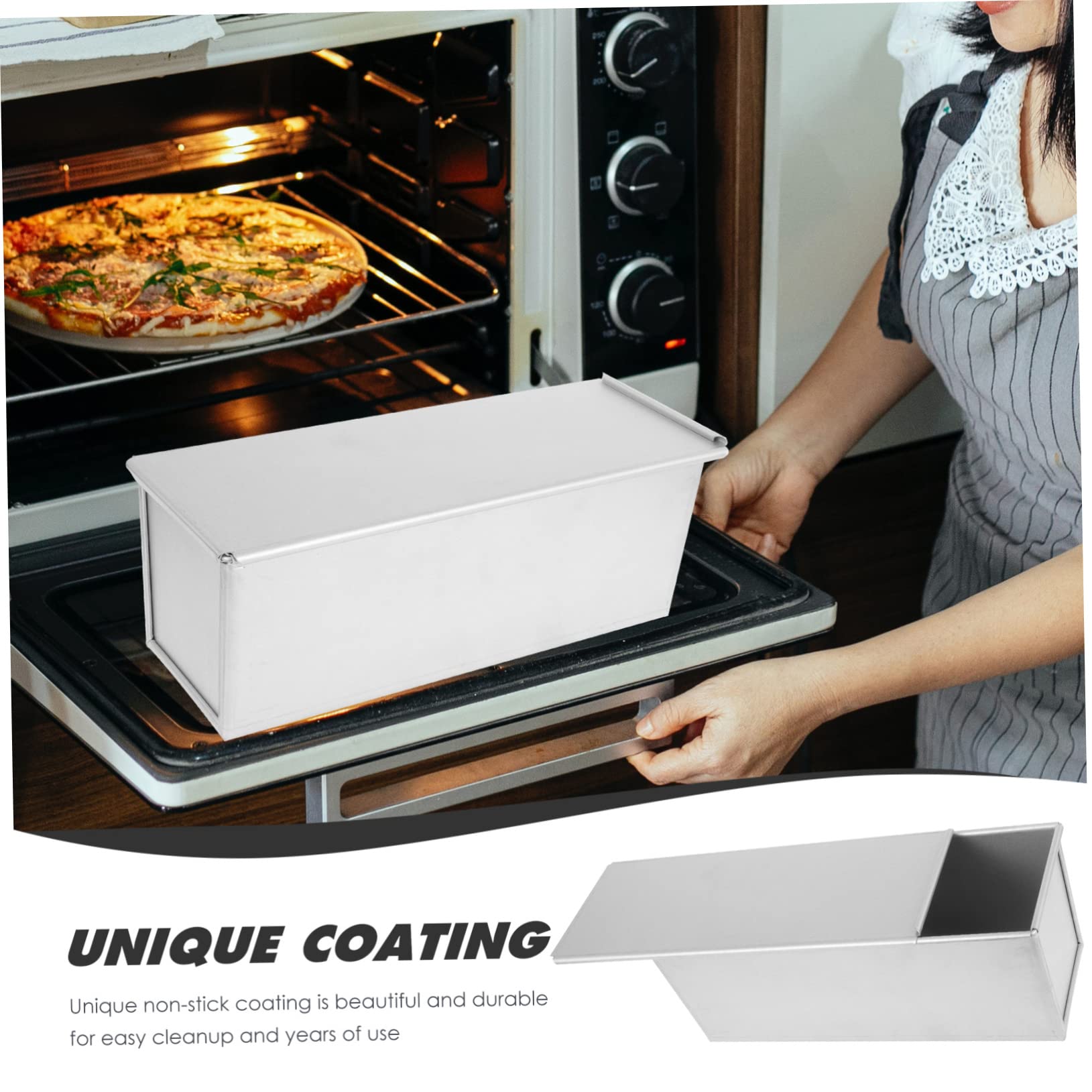 UPKOCH Molde para Pan de Sándwich Tapa 750 G Metal Antiadherente para Hornear Pan y Tostadas Uso Doméstico y Viaje