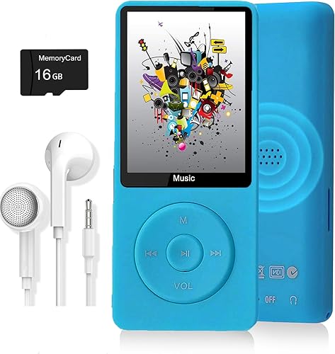 Miniatura 1 de Reproductor de MP3, reproductor de música con tarjeta micro SD de 16 GB, altavoz integradofotoreproducción de videoradio FMgrabadora de vozlector de