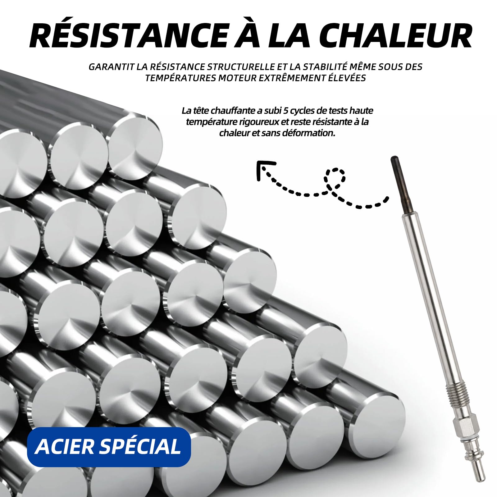 Lot de 6 bougies de préchauffage compatibles avec W203 W204 CLK CLS W211 W461 W164 W251 W221 W639 Bougies de préchauffage diesel de qualité supérieure (Benz 6)