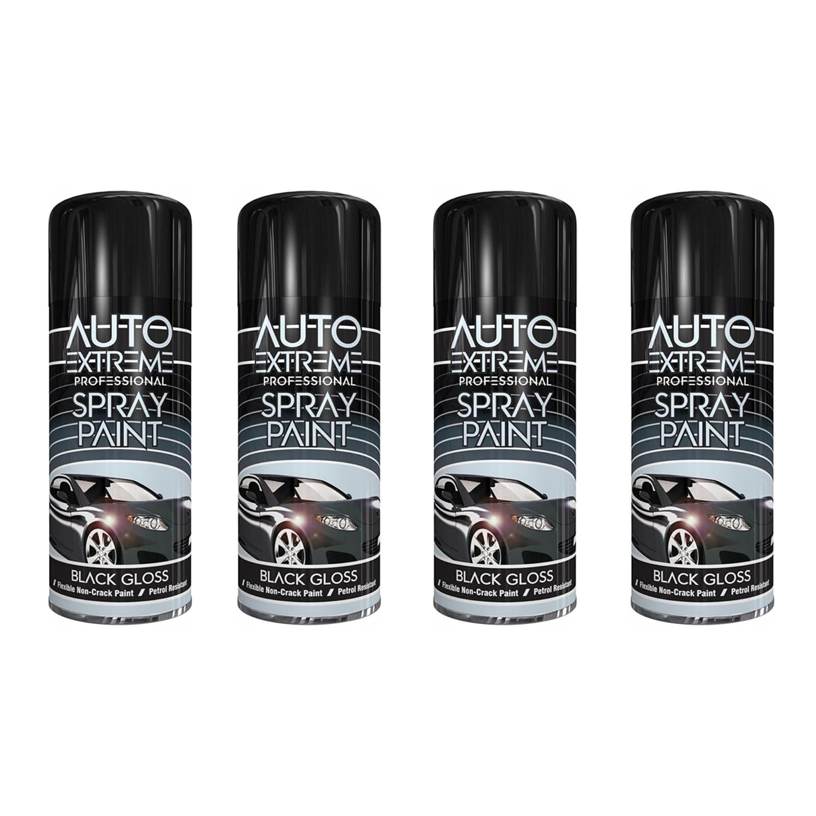 SDMAX Black Gloss Spray Paint, Durable And Gloss Finish, Fast Drying, Non-Cracking, Easy To Use, Long-Lasting, Lightweight And Portable, Multipurpose Use, 400ml (4PCS)