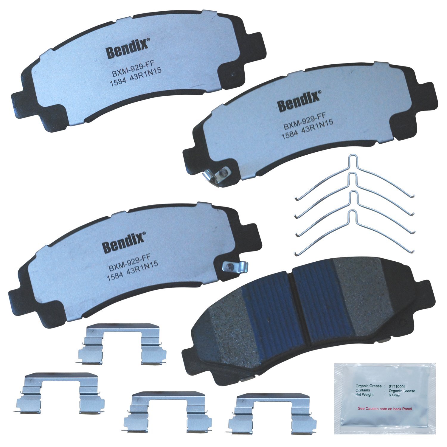 Bendix Fleet Metlok MKD1584FM Semi-Metallic Front Brake Pads for Acura TL 2014-2009, TLX 2020-2015, Honda Ridgeline 2014-2006