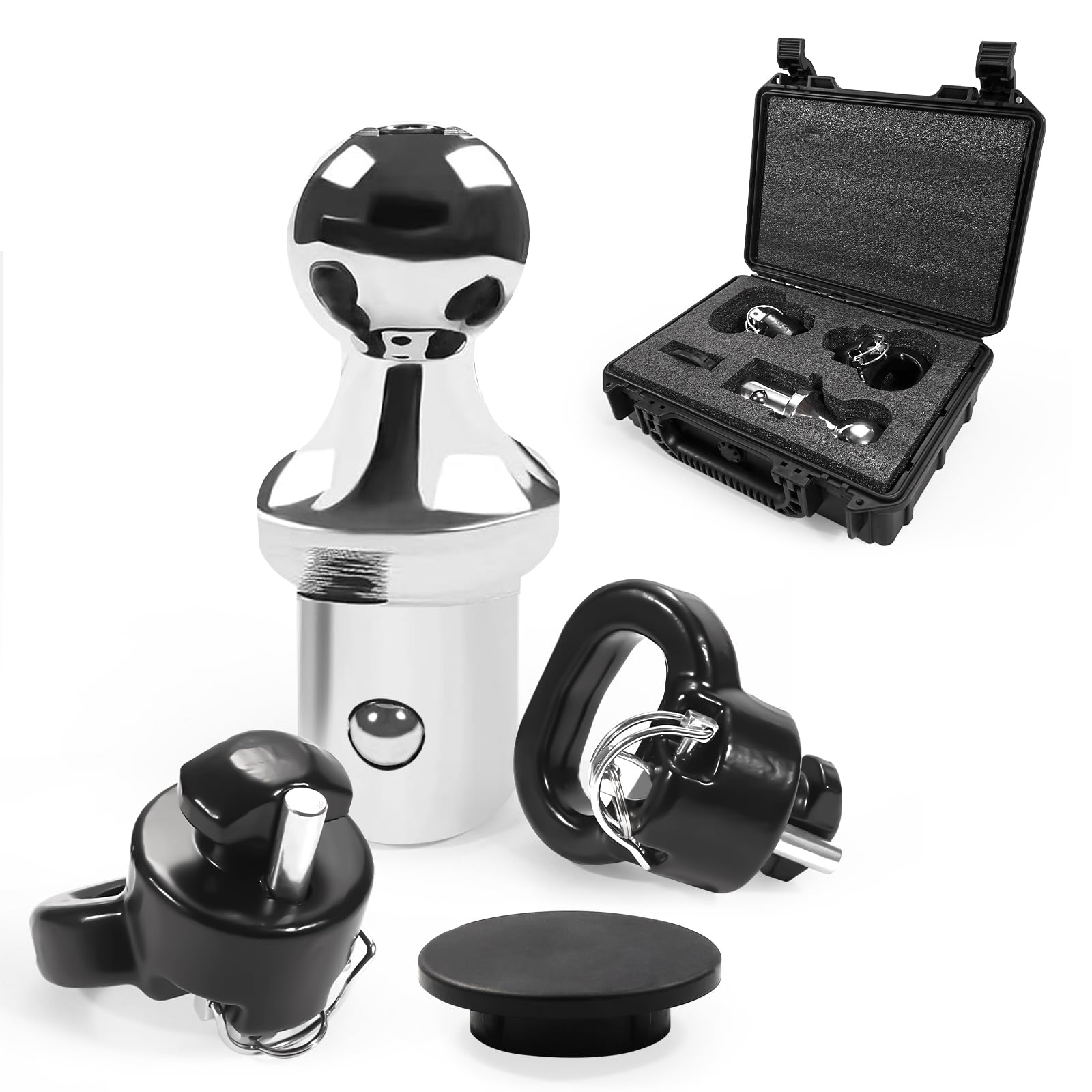 60618 Gooseneck Hitch Ball Kit Compatible with 2013-2024 Dodge Ram 2500 3500?2-5/16 Inch Gooseneck Ball for Truck Bed Safety Chain Anchors | 30000 lbs(Includes Box)