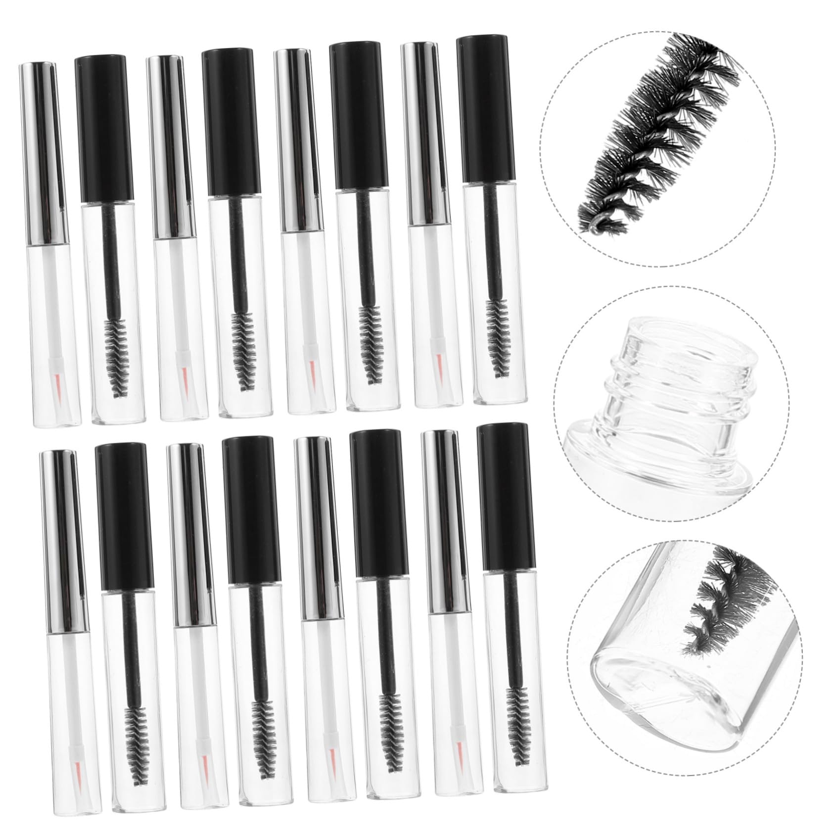 Healvian 6ensembles Tubes Vides Transparent Pour Mascara Et Gloss à Lèvres De Contenants Rechargeables Avec Applicateur Pour Cosmétiques