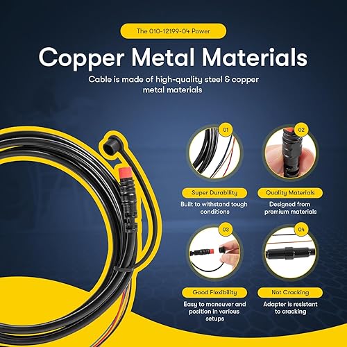 Miniatura 3 de Sunluway 010-12199-04 Cable de alimentacióndatos NMEA 0183 de 4 pines compatible con Garmin Striker 44cv4dvPlusVivid Series y EchoMAP Series Fish