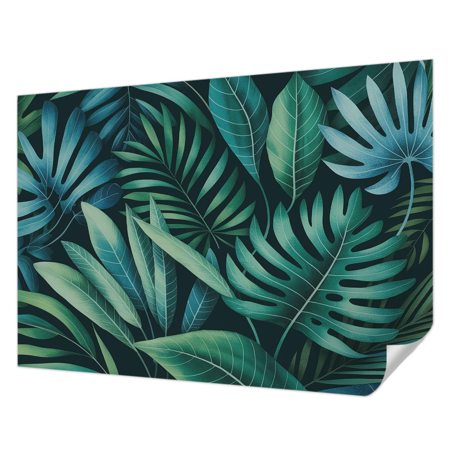 Papier peint adhésif panoramique feuilles tropicales 312x219