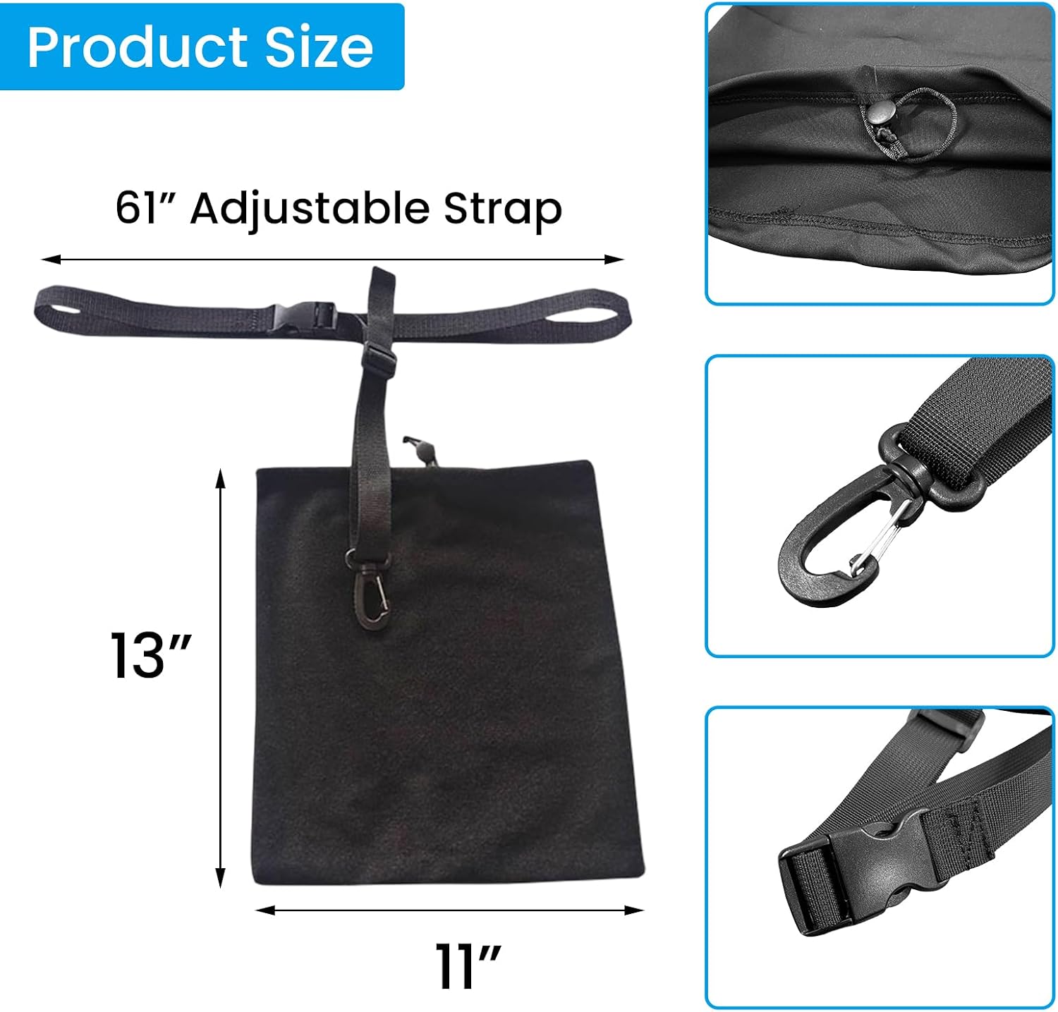 Wheelchair Urinary Drain Bag Holder Cover for Foley Bags, Under Seat Drainage Bag Privacy Holder for Wheelchairs, Walkers & Bedside Use, Adjustable Straps, 13" x 11"