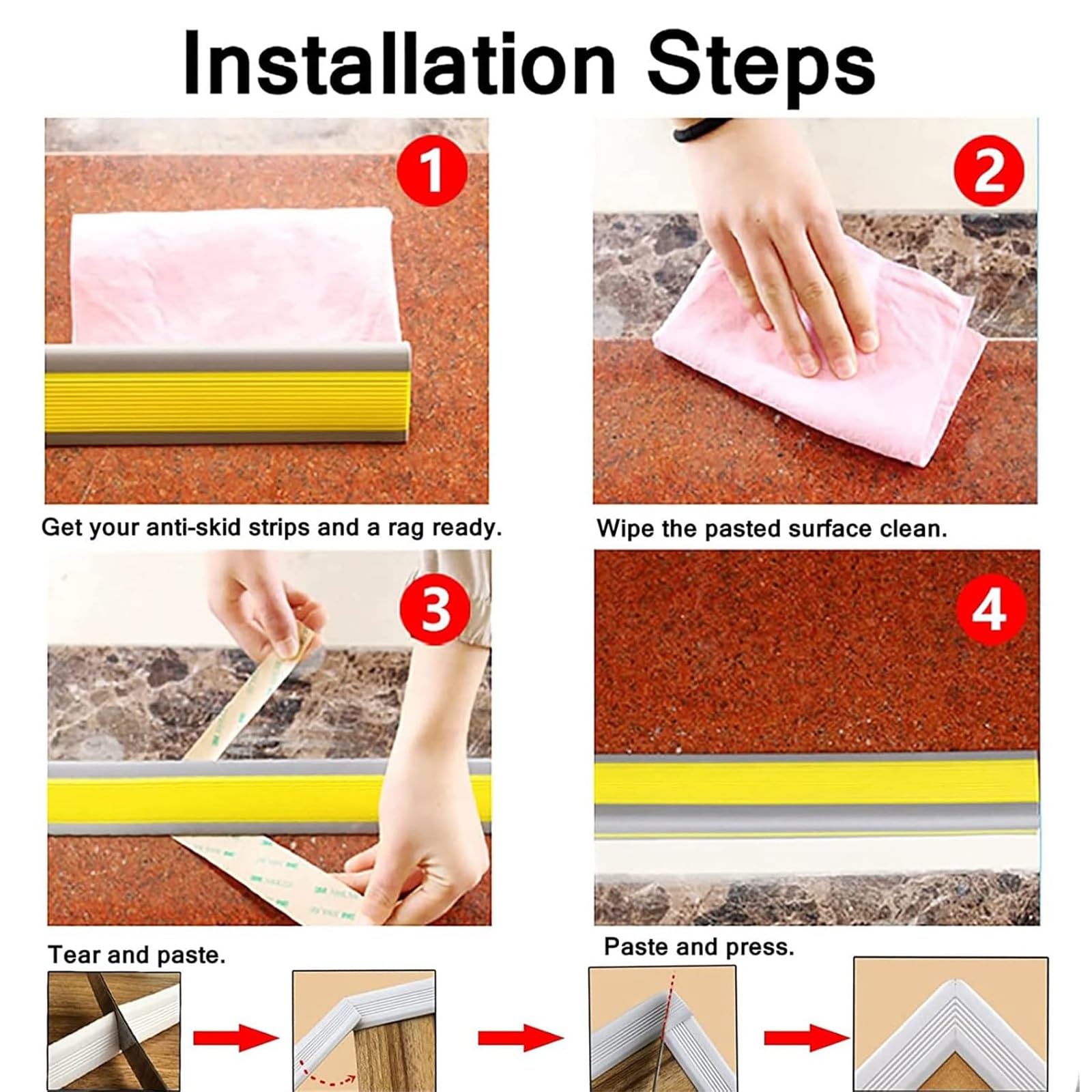 Perfil De PVC Autoadhesivo De Borde for Escaleras En Forma De L, Tiras Antideslizantes for Peldaños, Esquina for Cantos - Cantonera Protector(Black,300cm)