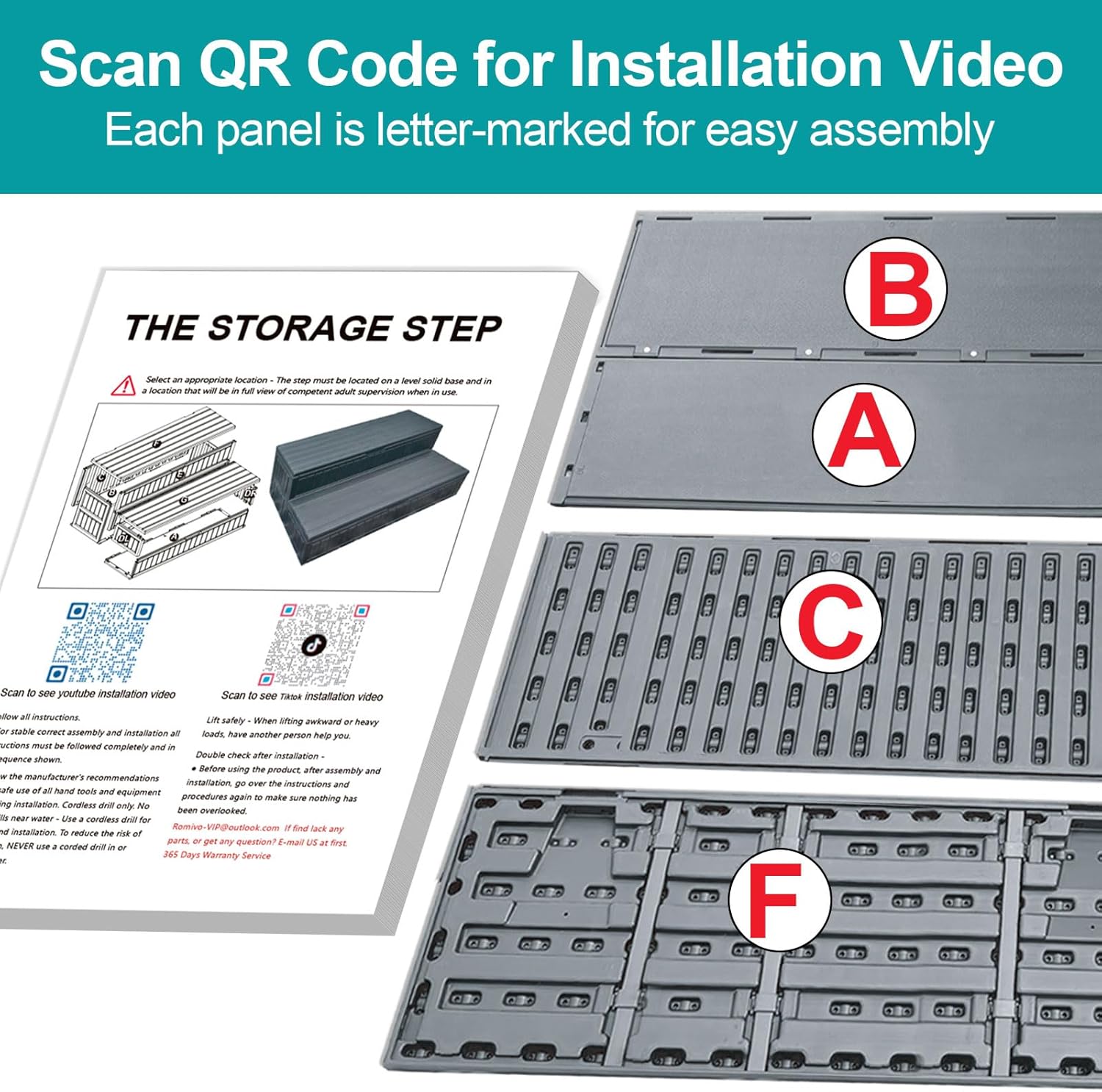 Hot Tub Steps with Storage, 2-Step Stairs for Outdoor Indoor, Non-Slip Heavy Duty 1000 lbs Load Capacity, Universal Step Stool for RV, Camper, Patio and Bath Tub, Black