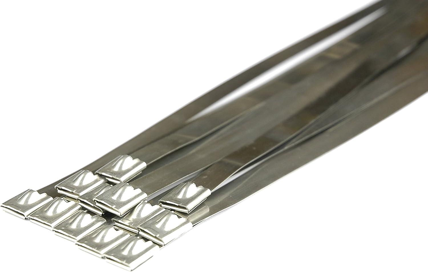 Pro Tie Wide Stainless Steel Cable Ties for Indoor and Outdoor Use, 316 Marine Grade Stainless Steel | 14.2-Inch, 100 lbs. Tensile Strength, 50-Pack (PN: SS14W50)