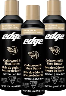 Edge Shave Gel for Men Cedarwood & Shea Butter 7oz 3-Pack - Moisturizes, Protects & Soothes Skin, Reduces Irritation