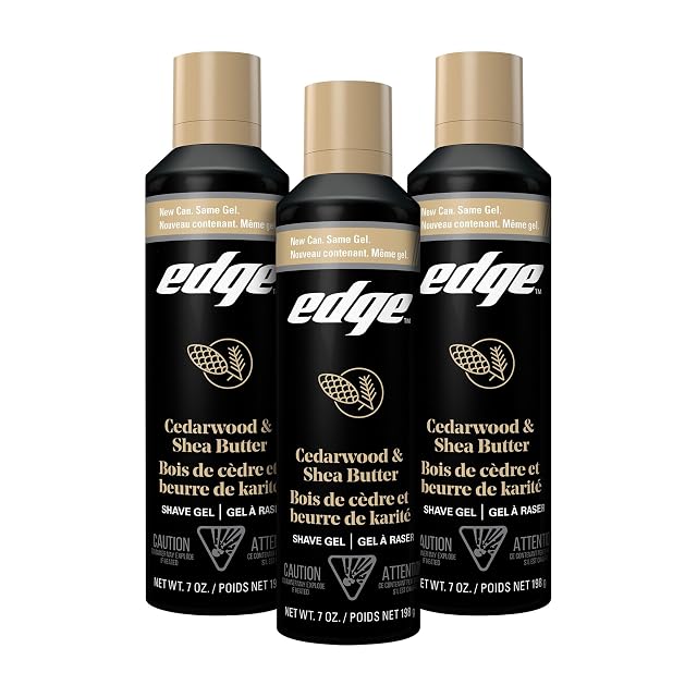 Edge Shave Gel for Men Cedarwood Shea Butter 7oz 3 Pack - Shaving Gel For Men That Moisturizes