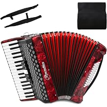 Accordion 34 Key 60 Bass Piano Beginners Teachers Students Red