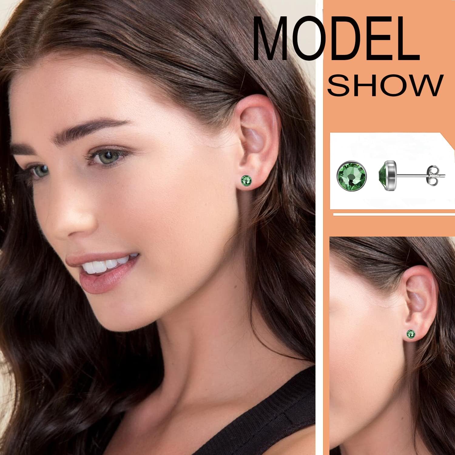 G23 Titanium Studs Earrings Hypoallergenic Earrings Women Stud Earrings Nickel Free Dainty Earrings for Sensitive Ears 3mm/4mm/5mm Stone Size Options - Image 3