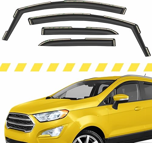 Miniatura 2 de Deflectores de ventana extra duraderos en el canal, protectores de lluvia aptos para Ford EcoSport 2018-2022, viseras solares, ventilación de viento