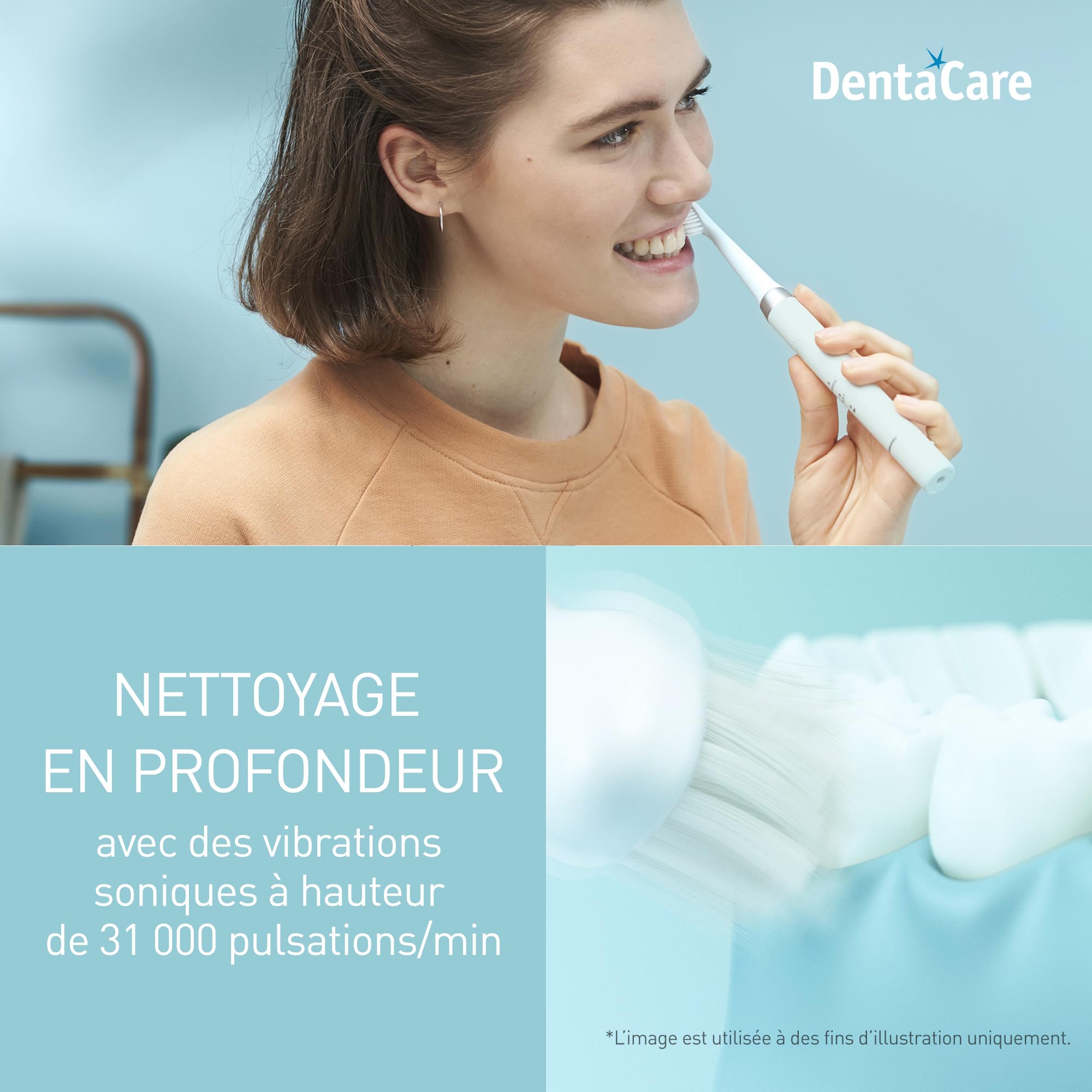 Panasonic EW-DM81-G503 Brosse à dents électrique, 2 têtes incluses, minuteur, 2 modes de fonctionnement, design ergonomique, 31 000 mouvements par minute, vibrations sonores, vert