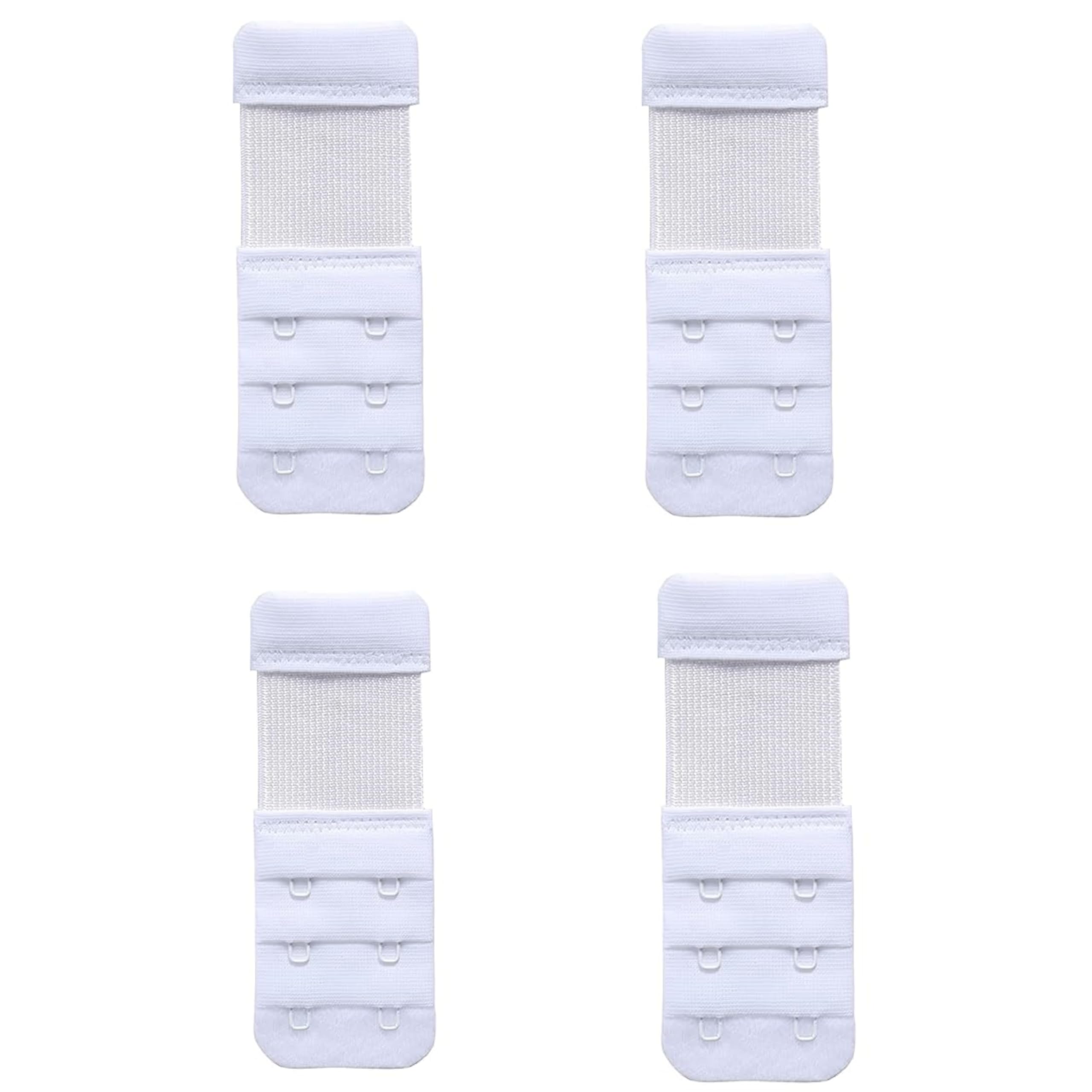 Bra Extension Strap for Women 2 Hook Adjustable Bra Hook Extender Soft & Stretchy Elastic Band Pack of 4 White Color-image-13