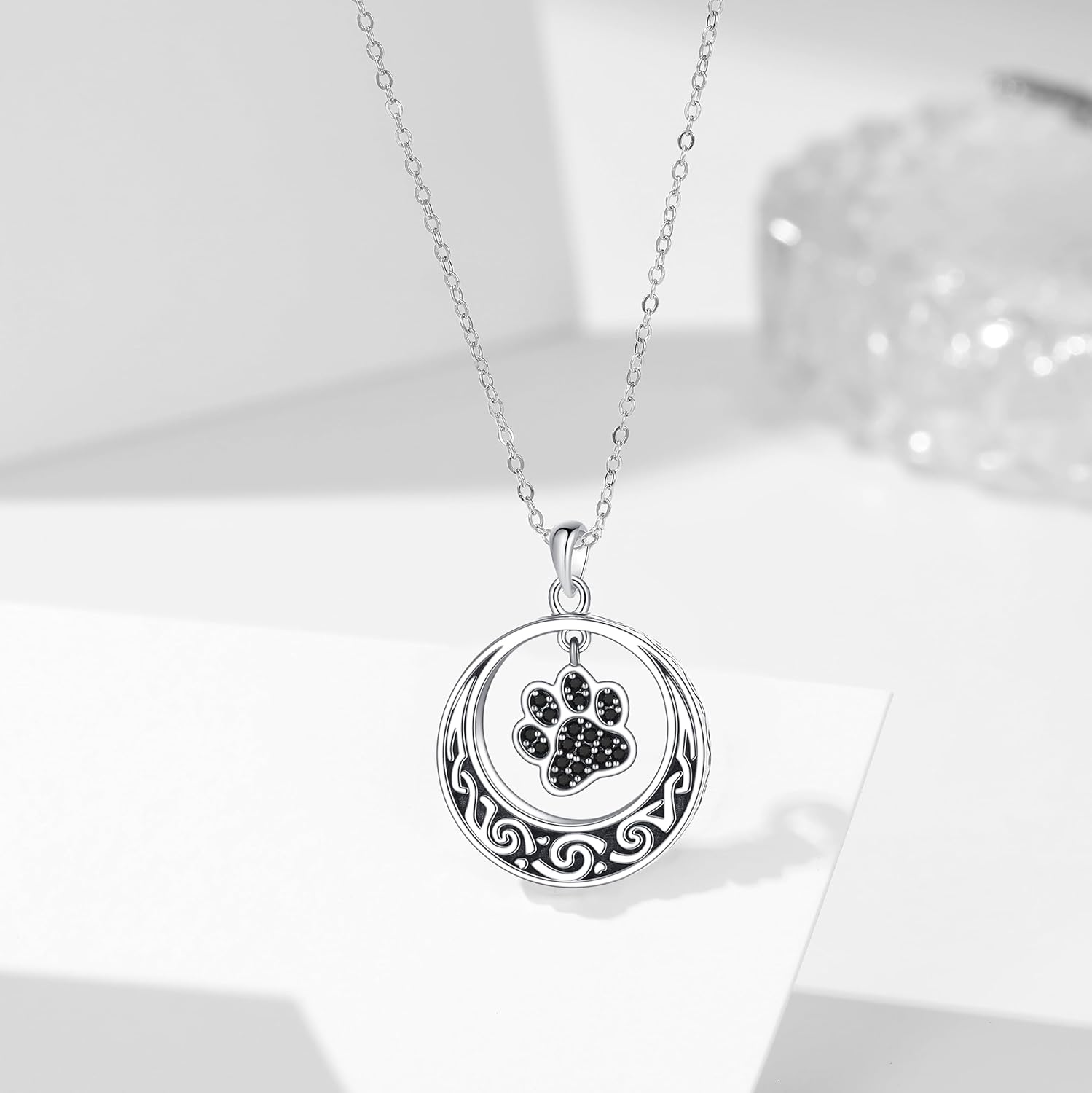 Sterling Silver Flower Celtic Tree Life Cremation Urn Pendant Necklace for Women US2