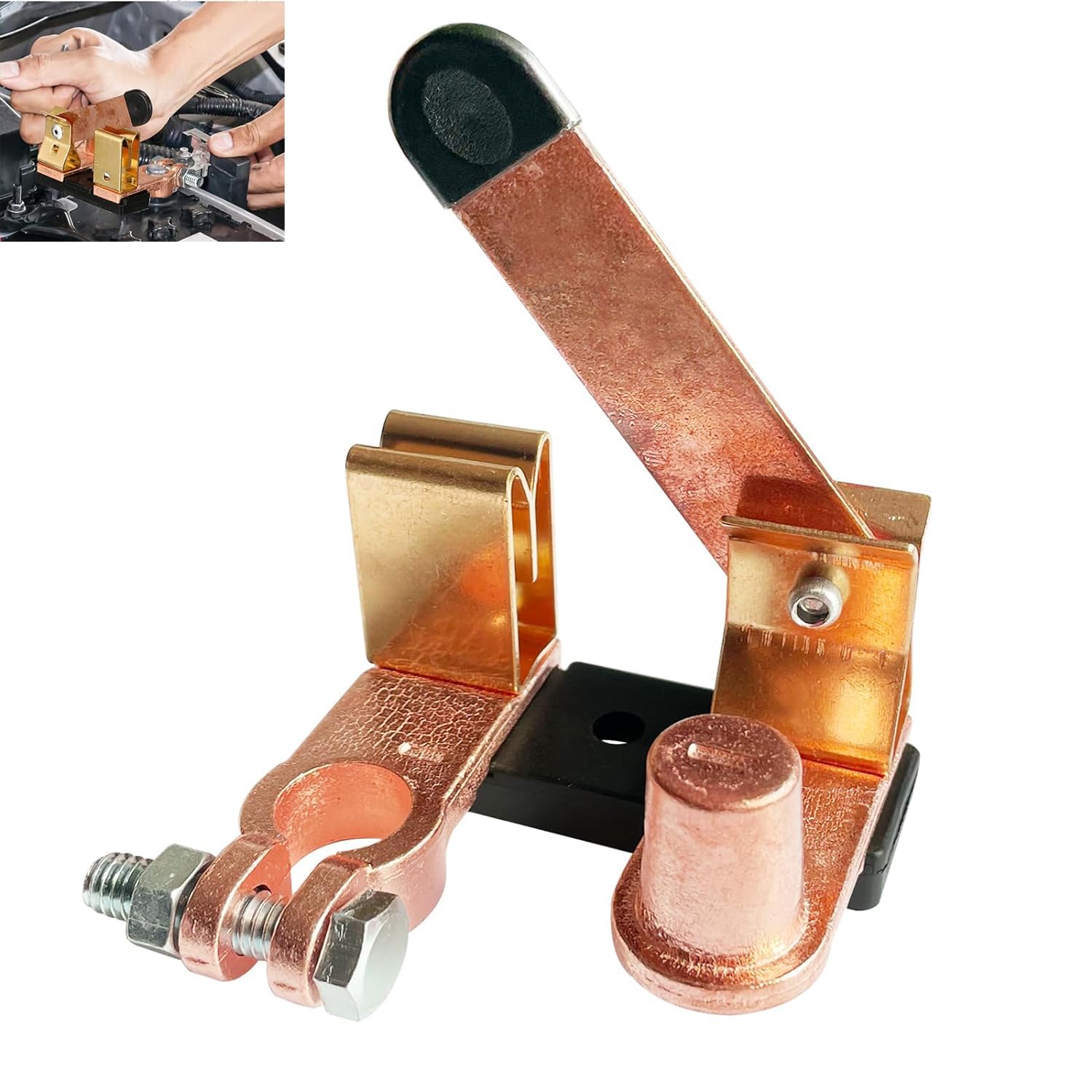 Bolivia's Battery Disconnect Switch, Vertical 12V / 24V Battery Kill Switch For Negative Post, Top Post Battery Disconnect Switch for Auto Car RV