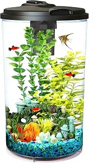 Koller Products AquaView 360 6-Gallon LED Fish Tank Kit with 7-Color Lights, Power Filter for Betta & Tropical Fish