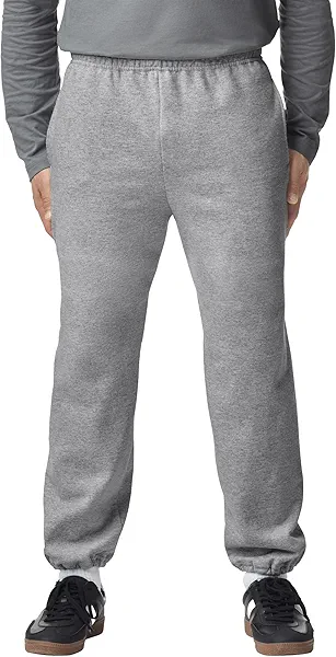 Gildan Men's Fleece Elastic Bottom Sweatpants with Pockets, Style G18100, Sport Grey, Medium