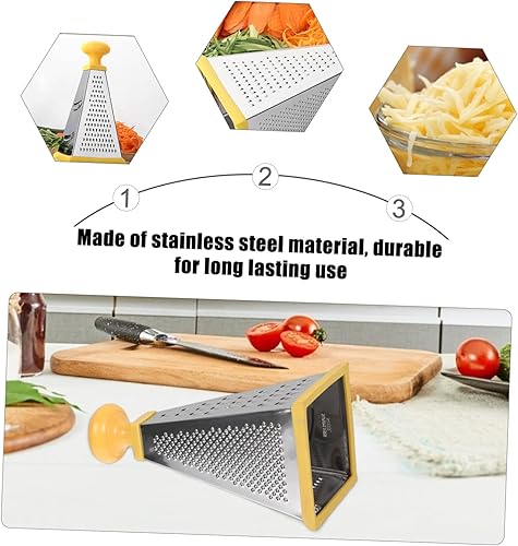 Miniatura 2 de Caja Rallador 9 Pulgadas Torre Diseño Multiusos Verduras Frutas Cortador Fácil Limpiar Amarillo Rallador De Verduras