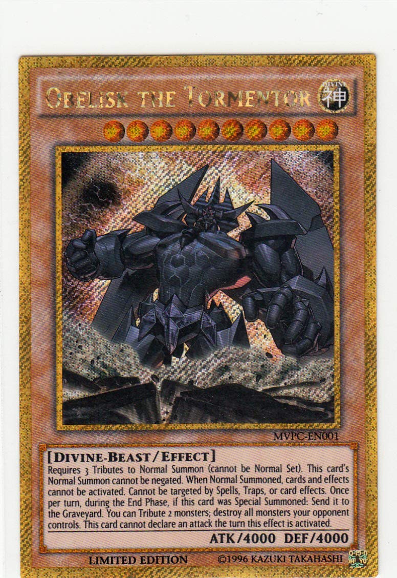 yu-gi-oh! MVPC-EN001 Obelisk The Tormentor Limited Edition Ultra Rare Card  (The Dark Side of Dimensions Single Card ) : Amazon.co.uk: Toys & Games