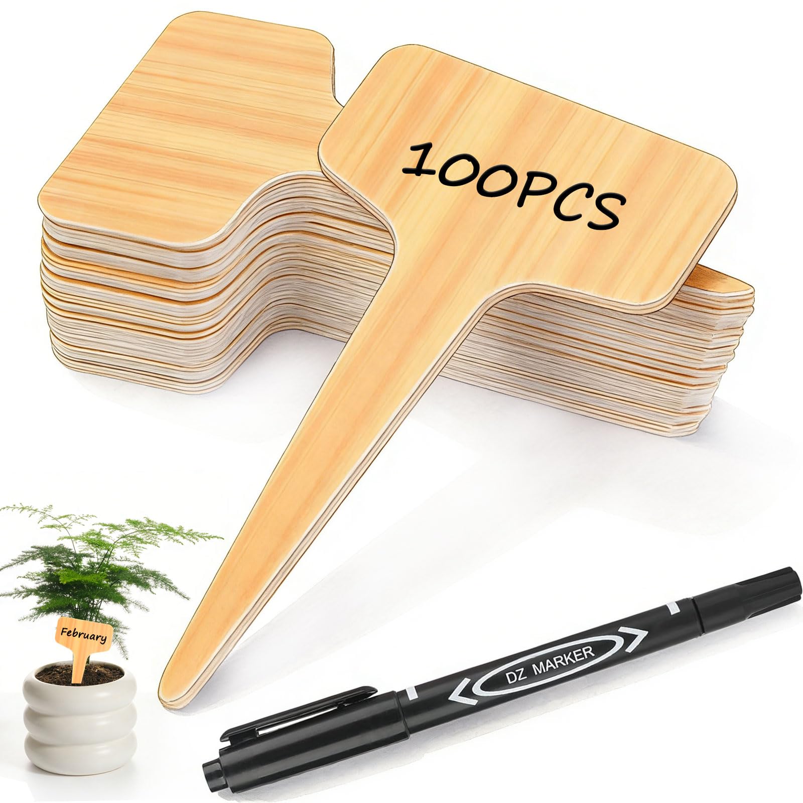 Photo 1 of Wanateber Plastic Plant Labels & Garden Markers with Pen