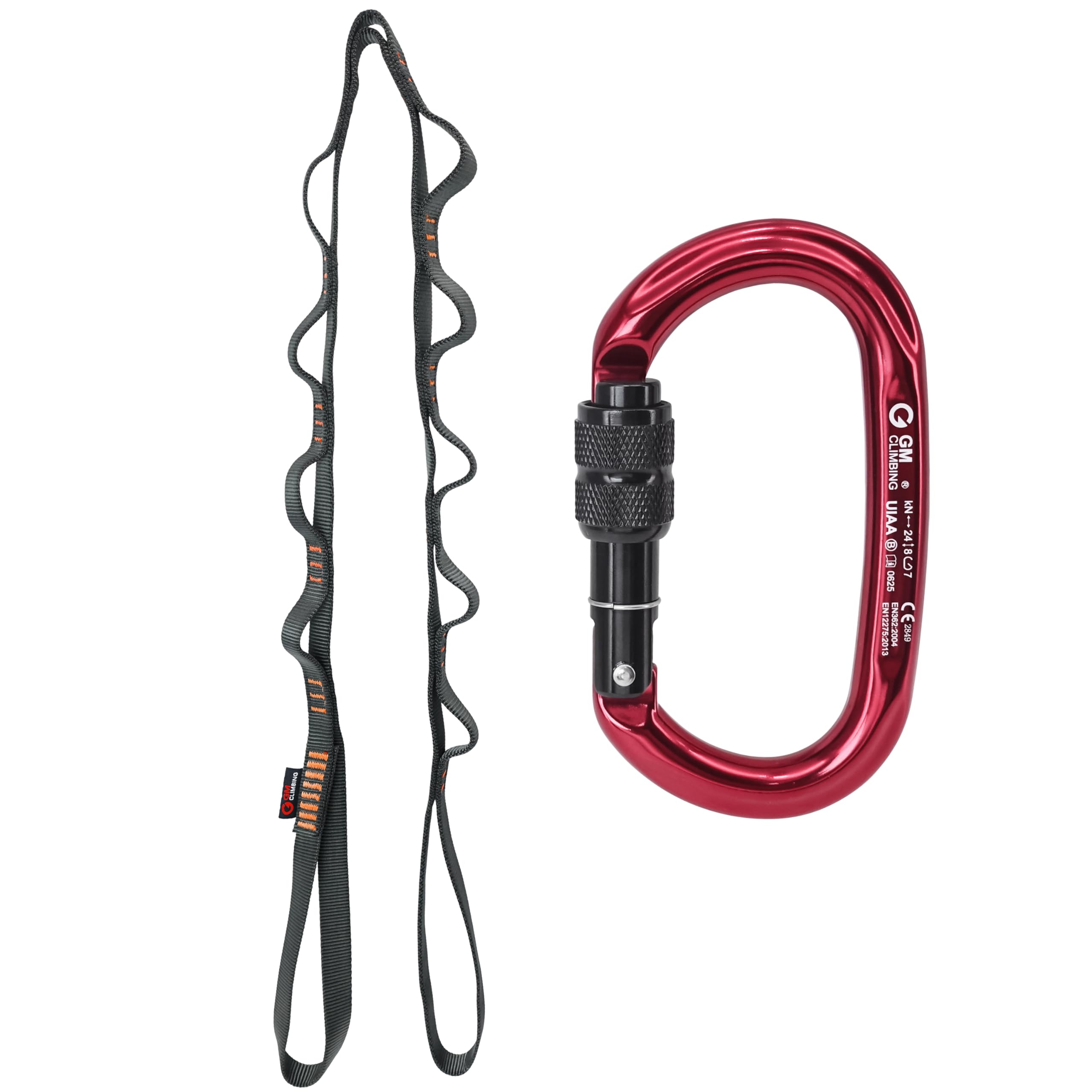 GM CLIMBING Chaîne en nylon de 16 mm - 22 kN - 120 cm - Certifié CE UIAA - Pour aide au leader, escalade, gréement, suspension
