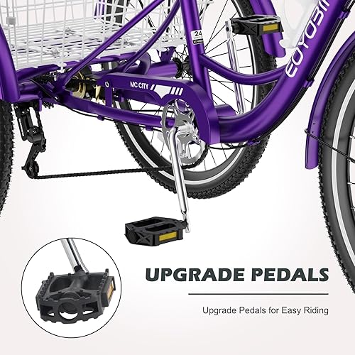 Miniatura 112 de ABORON Triciclo para adultos, bicicleta de 3 ruedas para adultos, triciclo para adultos, llantas de doble pared, triciclo para mujeres y hombres