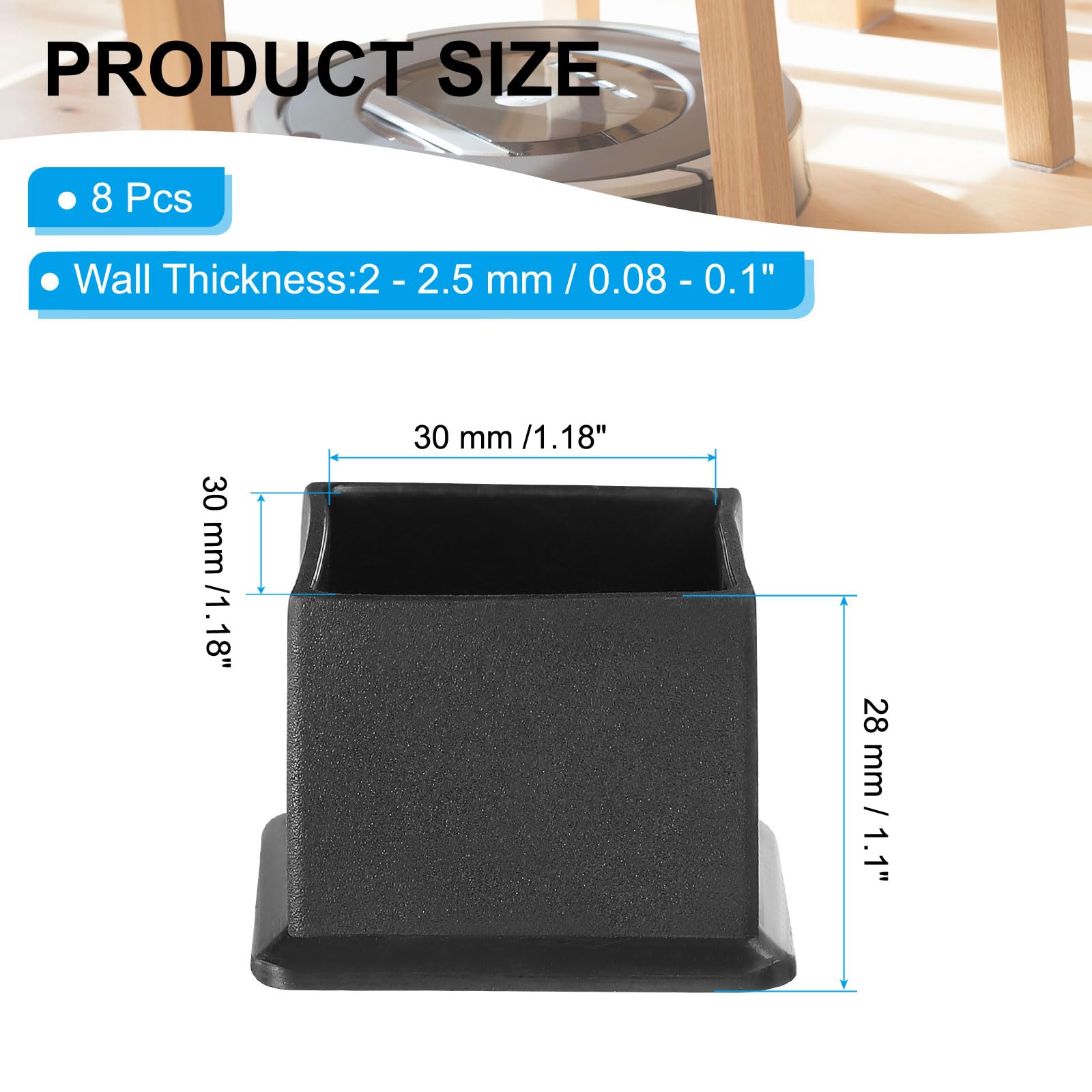 PATIKIL Square Plastic Hole Plugs 1.2 Inch - Image 2