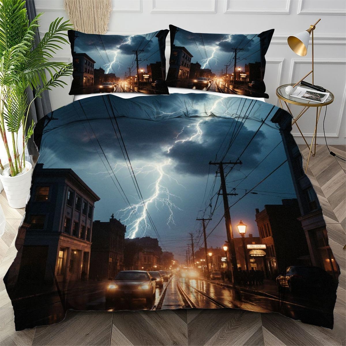 Housse de Couette 240x260 Éclair Gris pour transformer votre chambre adulte en cocon cosy