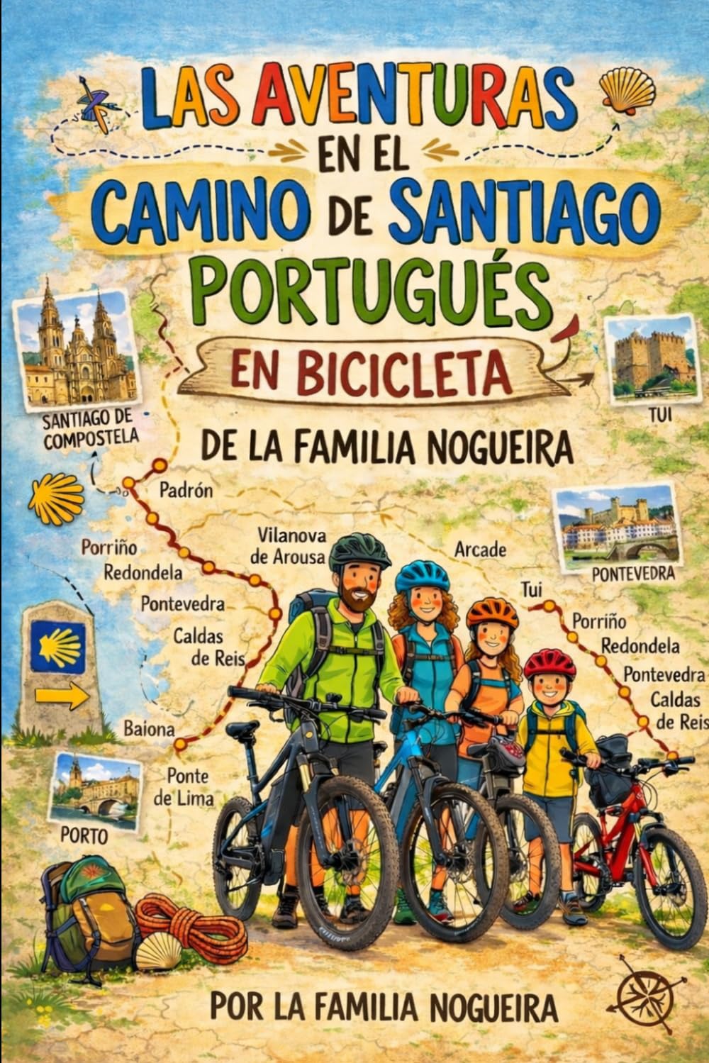 Las aventuras en el Camino de Santiago Portugués en bicicleta de la familia Nogueira