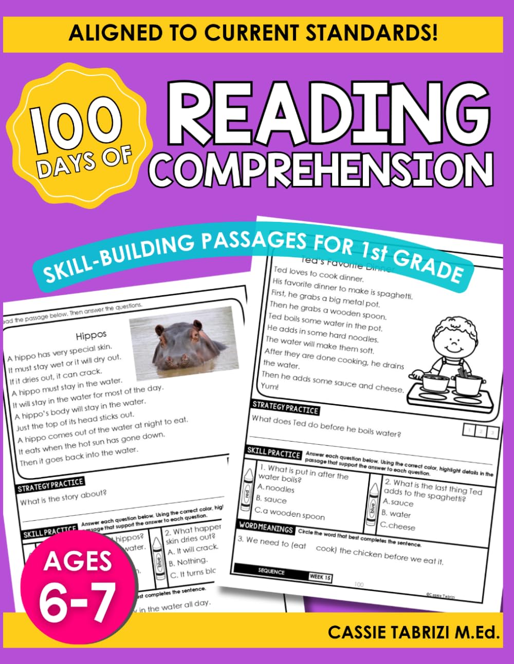 Reading Comprehension Workbook: Reading Comprehension 1st Grade Ages 6-7, Grade 1 Reading Comprehension
