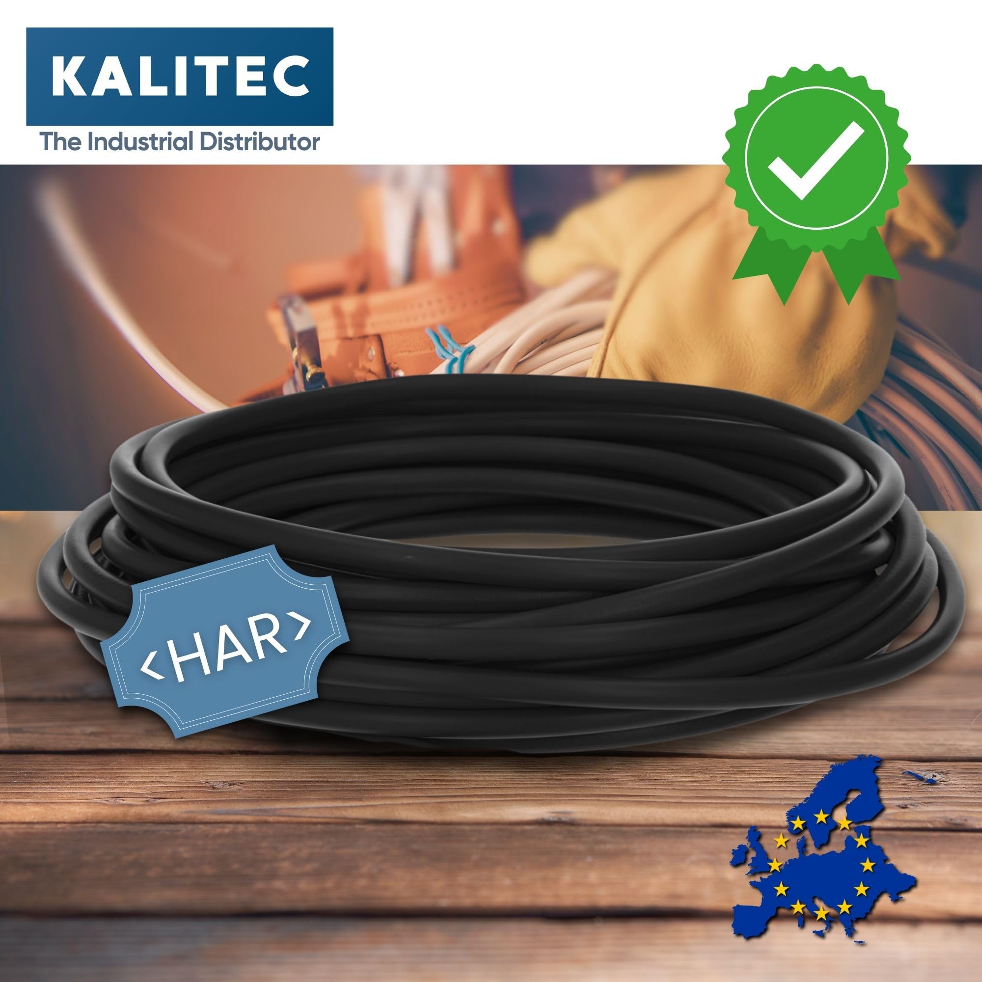 Kalitec Cable de Cableado H07V-K 10 mm² Negro - 2 Metros de Cable Flexible para Armario Eléctrico - Litze 10 mm2 - Cableado Hostil