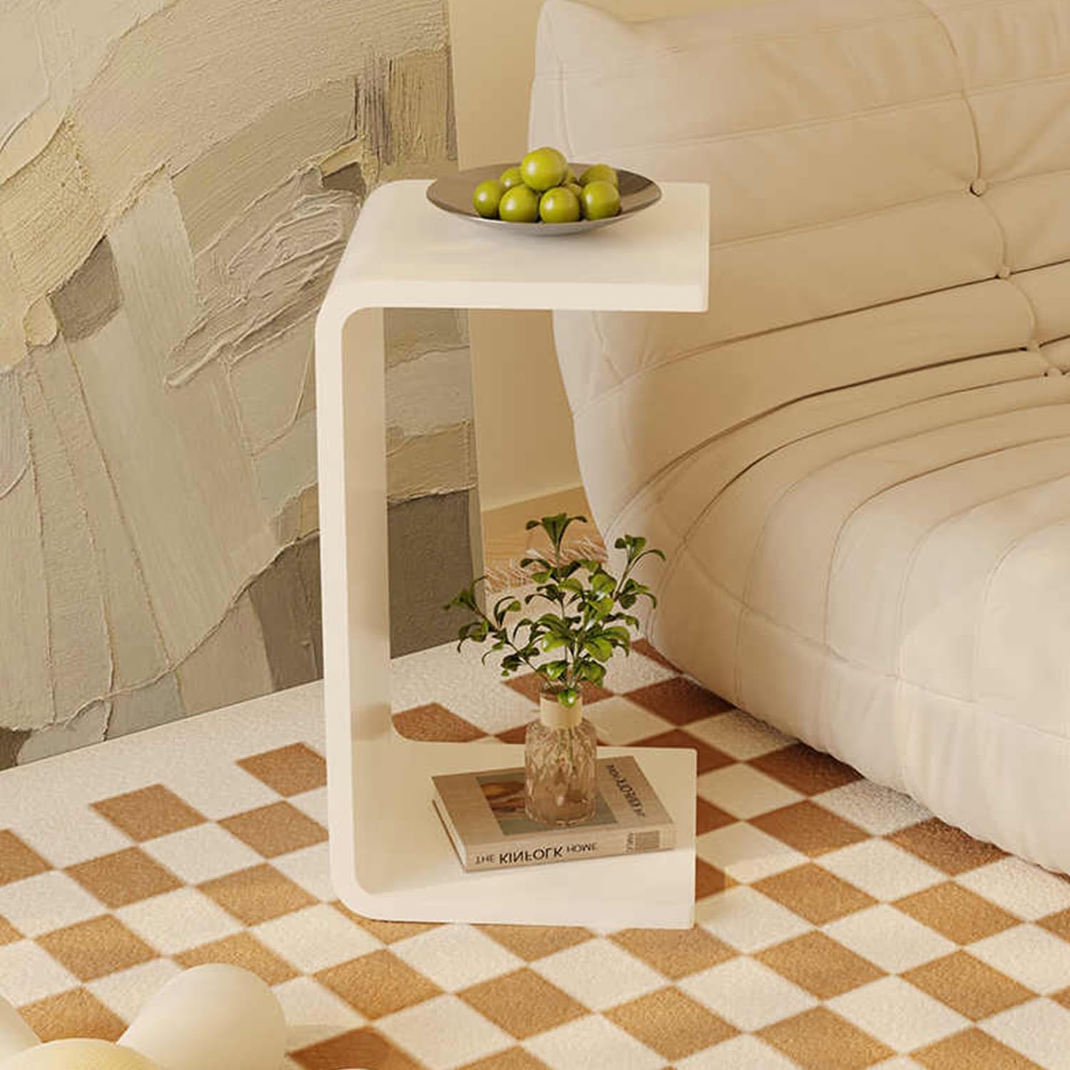 Acrylic 24" Small Table-Multipurpose Modern Furniture for Use as Lap desks, Acrylic Side Table or End Table in Living Rooms, Bedrooms and Offices: White