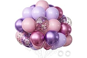 OuMuaMua Pink and Purple Balloons for Princess Celebrations